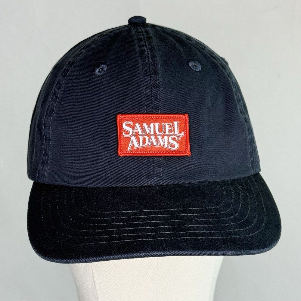 SAMUEL ADAMS Brewery Baseball Cap Hat Navy Blue Adjustable Strapback Curved Brim